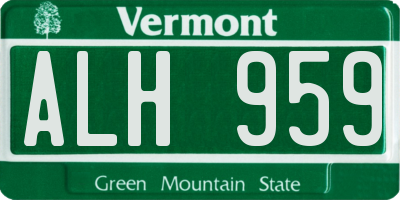 VT license plate ALH959