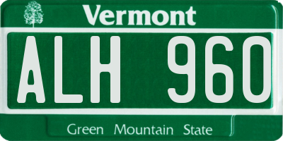 VT license plate ALH960