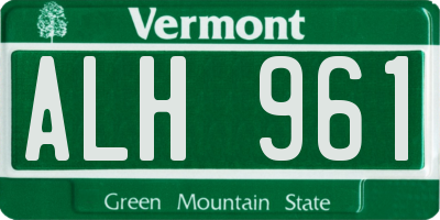 VT license plate ALH961