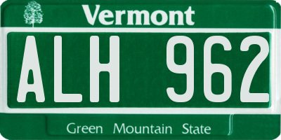 VT license plate ALH962