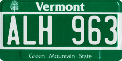 VT license plate ALH963