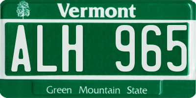 VT license plate ALH965