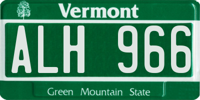 VT license plate ALH966