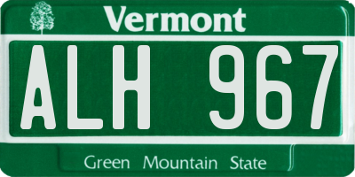 VT license plate ALH967