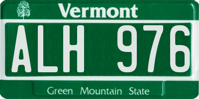 VT license plate ALH976
