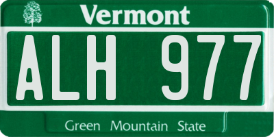 VT license plate ALH977