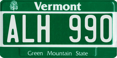 VT license plate ALH990