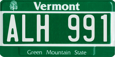 VT license plate ALH991