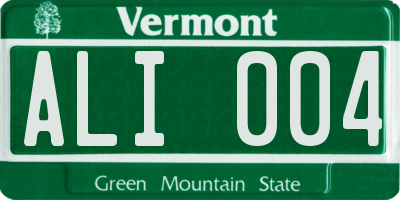 VT license plate ALI004