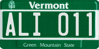 VT license plate ALI011