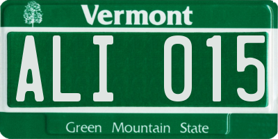 VT license plate ALI015