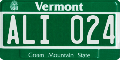 VT license plate ALI024
