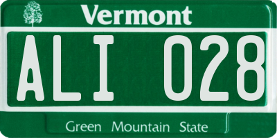 VT license plate ALI028