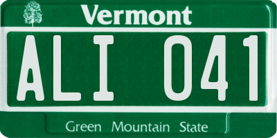 VT license plate ALI041