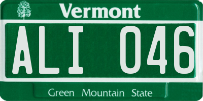 VT license plate ALI046