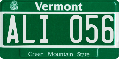 VT license plate ALI056