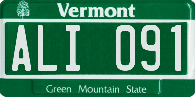 VT license plate ALI091