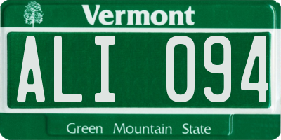 VT license plate ALI094