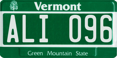 VT license plate ALI096
