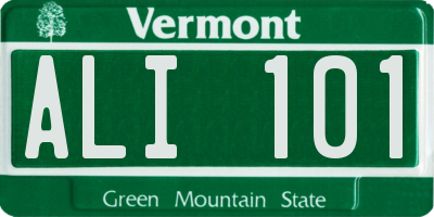 VT license plate ALI101