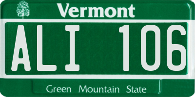 VT license plate ALI106