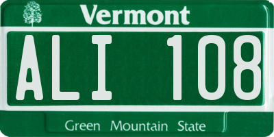 VT license plate ALI108