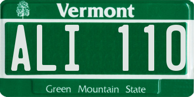 VT license plate ALI110