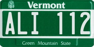 VT license plate ALI112