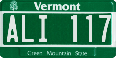 VT license plate ALI117