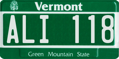 VT license plate ALI118