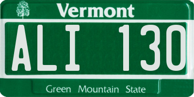 VT license plate ALI130