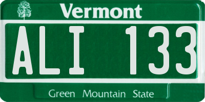 VT license plate ALI133
