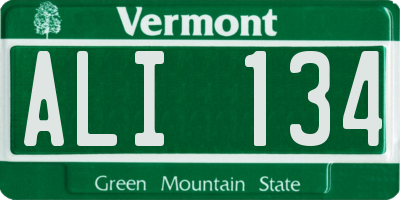 VT license plate ALI134