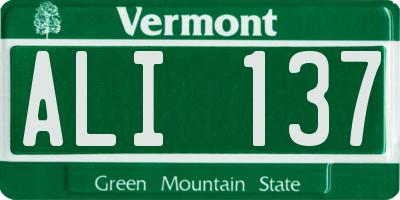 VT license plate ALI137