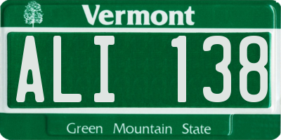VT license plate ALI138