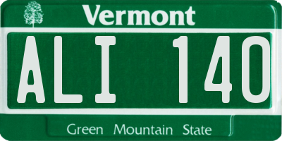 VT license plate ALI140