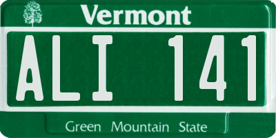 VT license plate ALI141