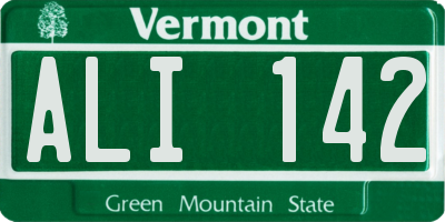VT license plate ALI142