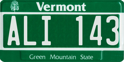 VT license plate ALI143