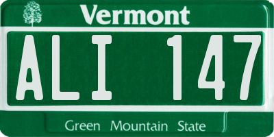 VT license plate ALI147