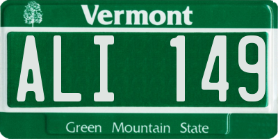 VT license plate ALI149