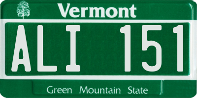 VT license plate ALI151