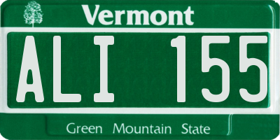 VT license plate ALI155
