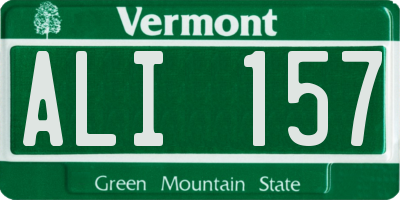 VT license plate ALI157