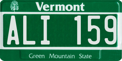 VT license plate ALI159