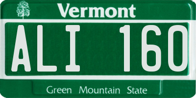 VT license plate ALI160