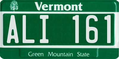 VT license plate ALI161