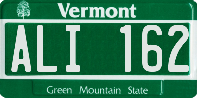 VT license plate ALI162