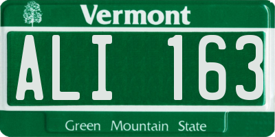 VT license plate ALI163