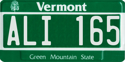 VT license plate ALI165